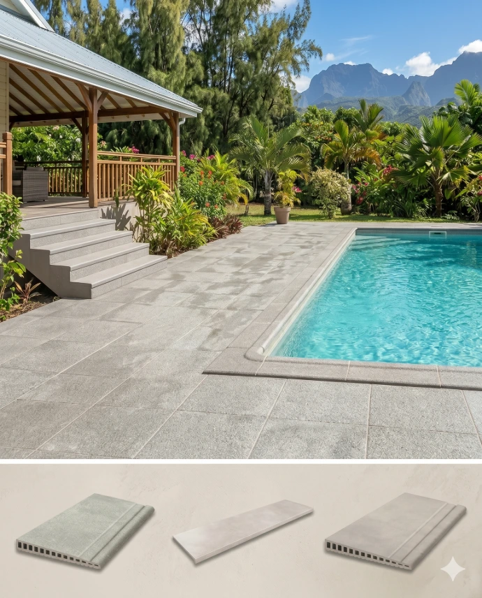 Carrelage extérieur antidérapant La Réunion
