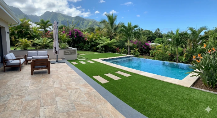 Aménagement et entretien d'un espace extérieur avec piscine à La Réunion