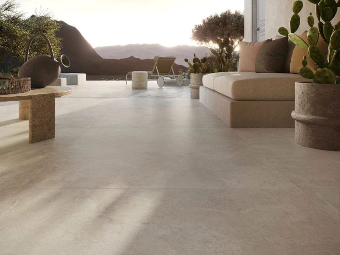 Carrelage sol intérieur clair pour aménagement de salon à Saint-Pierre