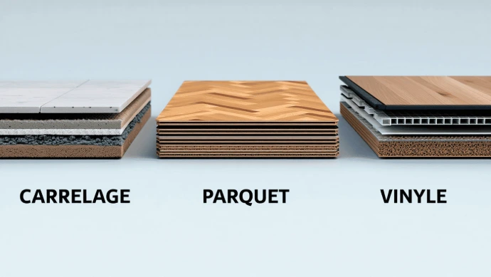 Composition multicouche d'une lame de sol vinyle SPC haute résistance (Pas besoin de forcer la ville sur un schéma technique)