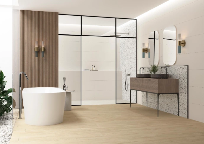 pose carrelage dans salle de bain