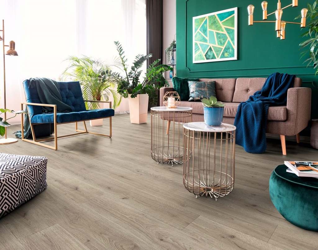 Sol stratifié Expert Click Chêne tendance gris - Standard Plus  